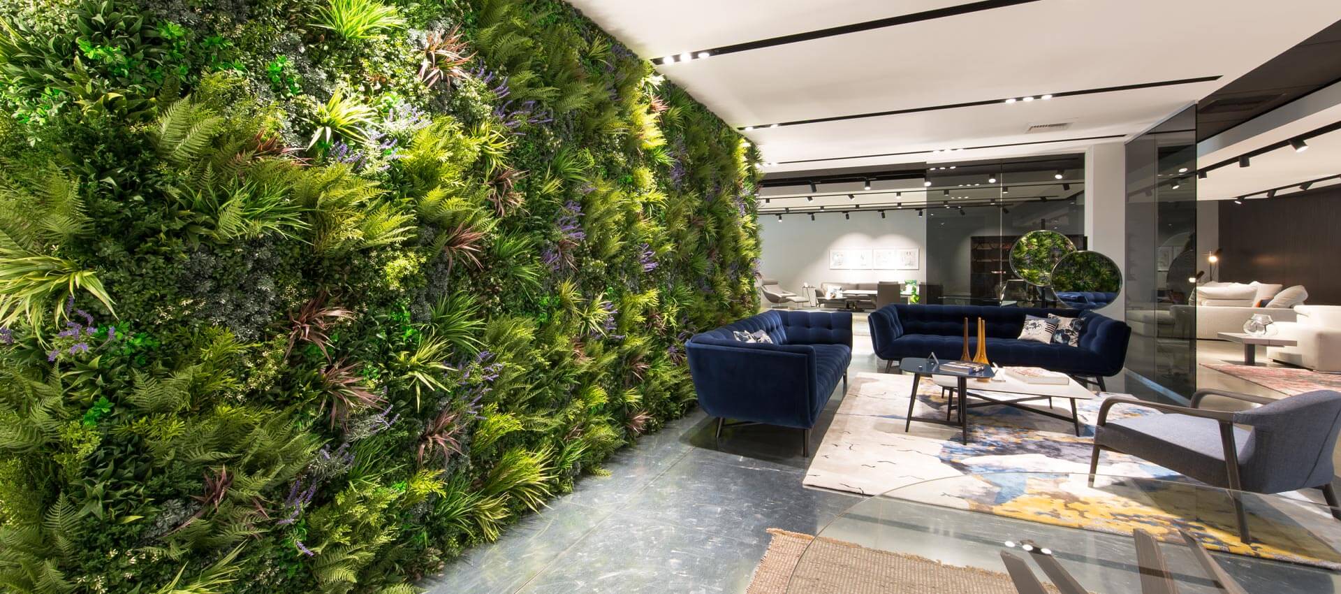 artificial green wall dining room
