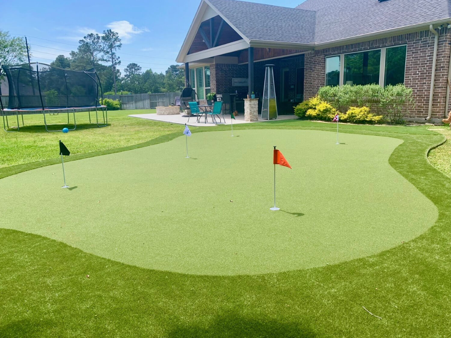 residential front yard putting green