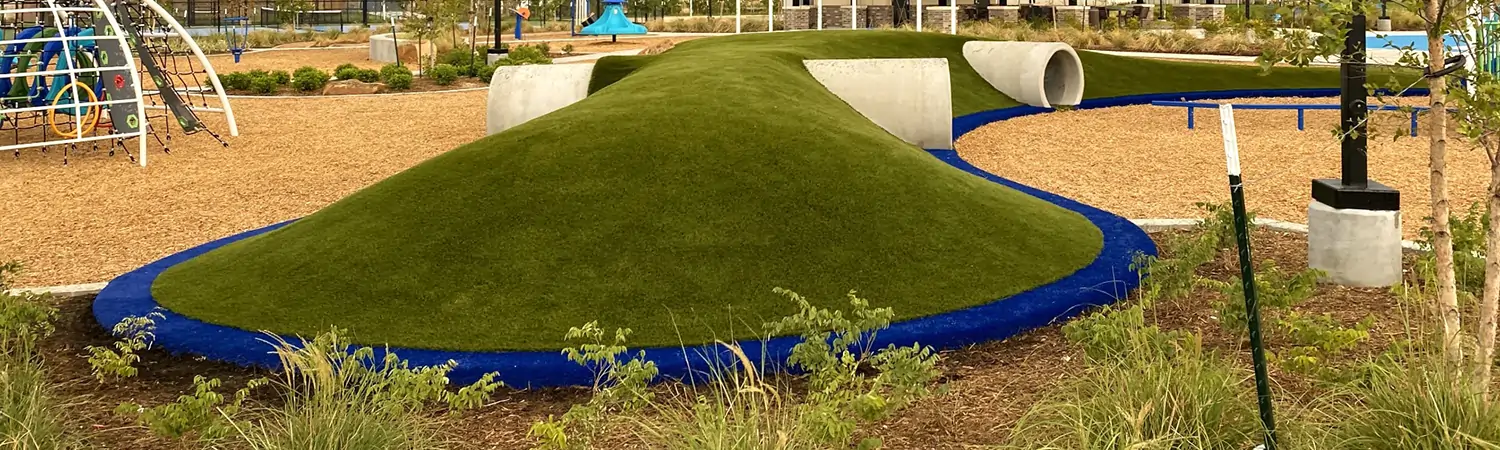 Commercial artificial grass playground installed by SYNLawn