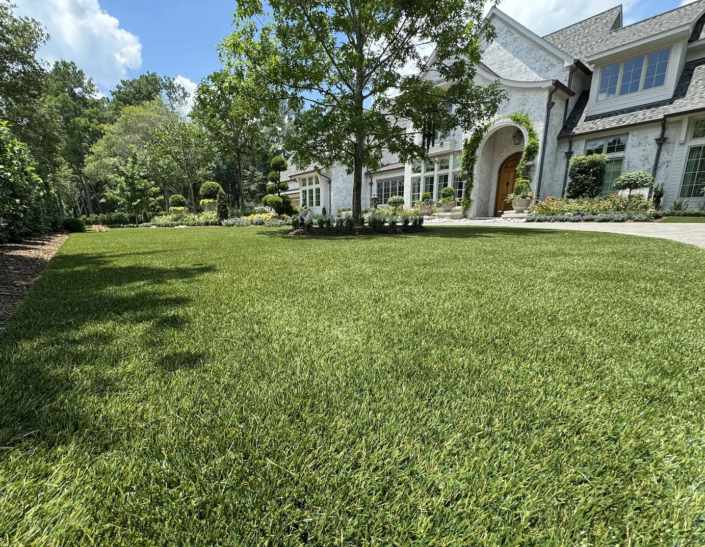 front yard artificial grass lawn