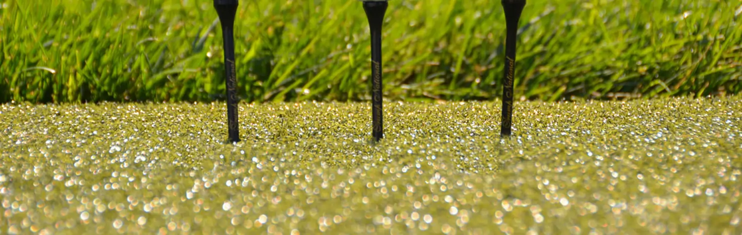 Tees lined up on SYNLawn artificial grass