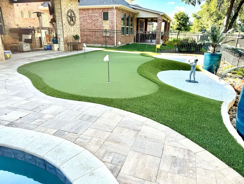 residential backyard putting green