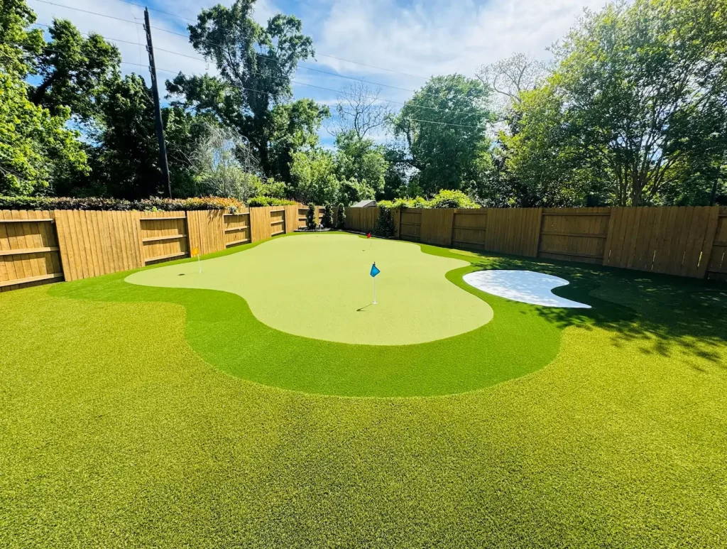 residential backyard putting green