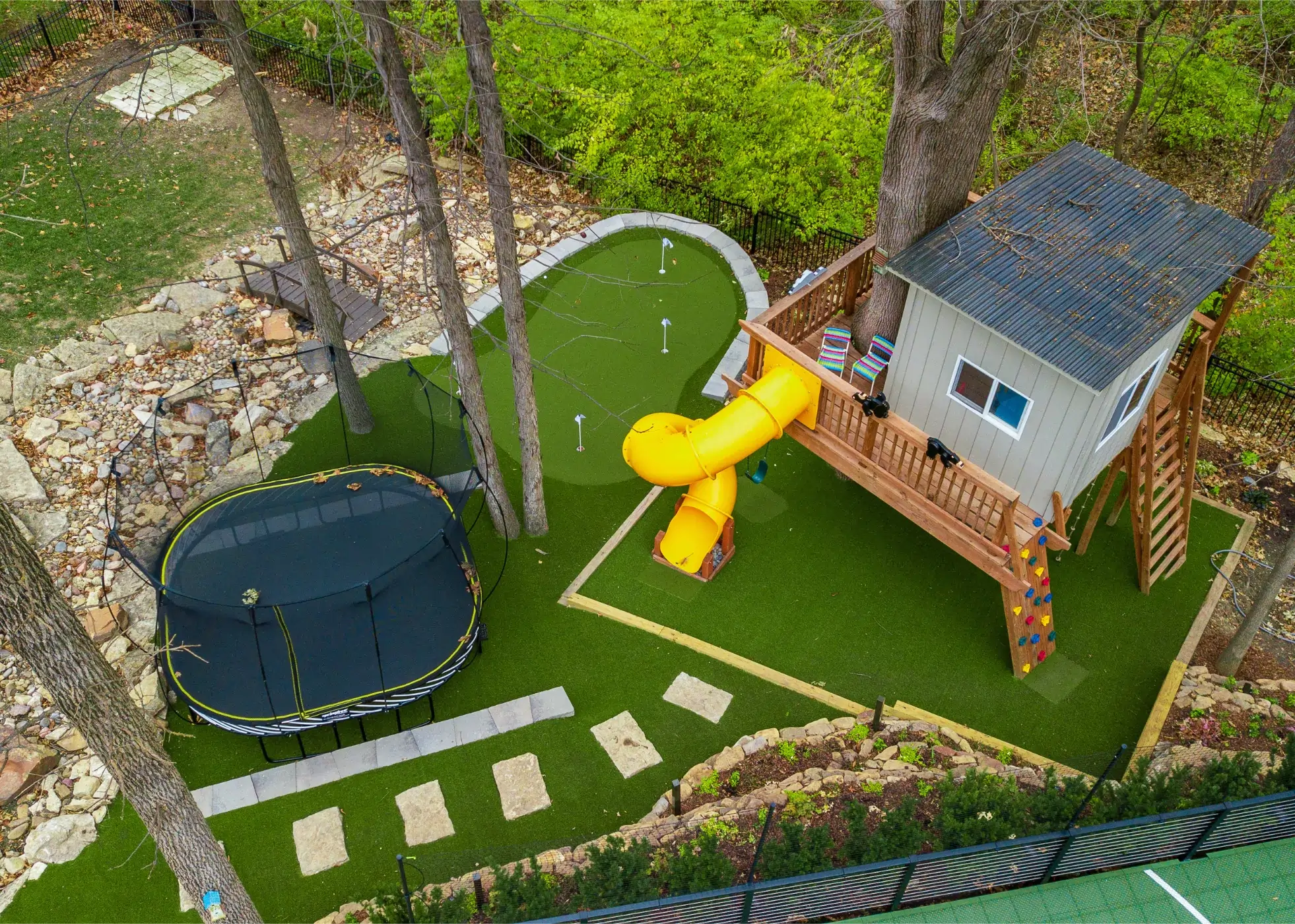 Houston backyard playground turf 