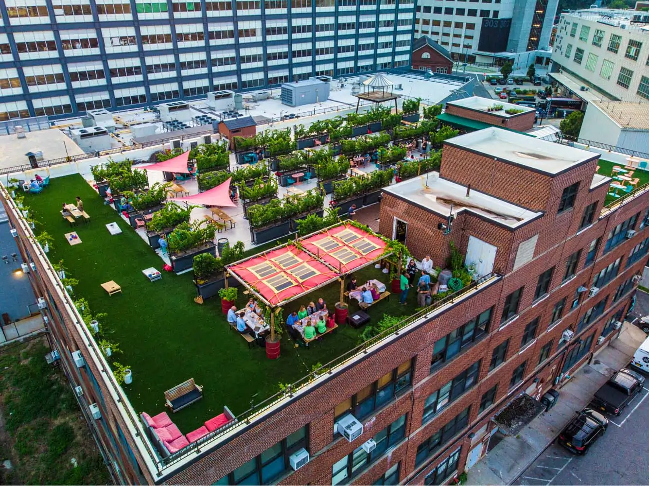 artificial turf rooftop installation synlawn houston
