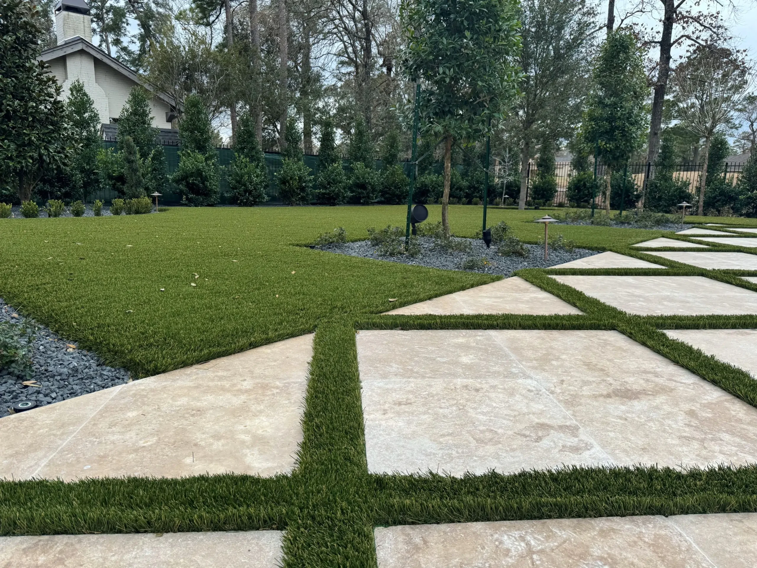 Turf with Pavers SYNLawn Houston