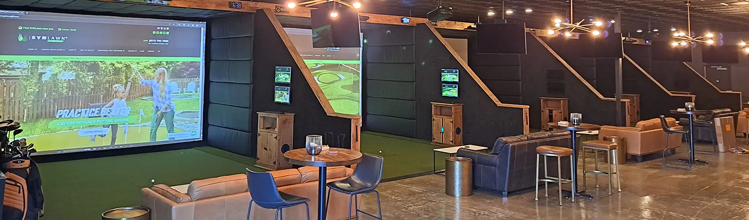 Indoor golf simulator turf from SYNLawn