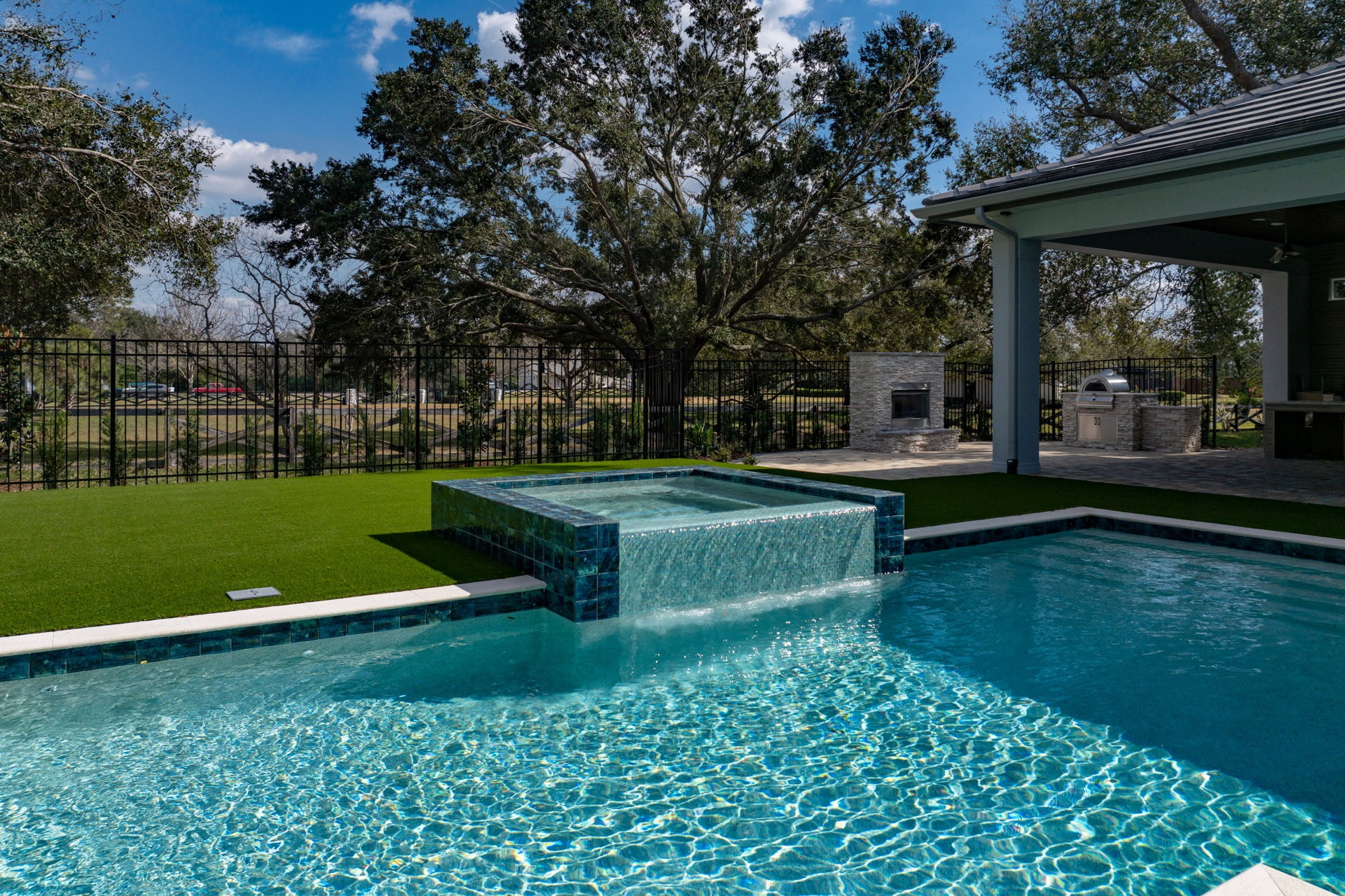 Houston Artificial Grass Backyard Pool Installation Houston Artificial Grass Backyard Pool Installation